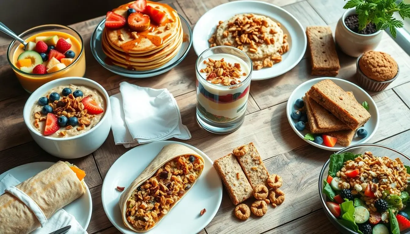 A bowl of raisin bran cereal, featuring crunchy bran flakes mixed with sweet raisins, providing a nutritious and delicious breakfast option.