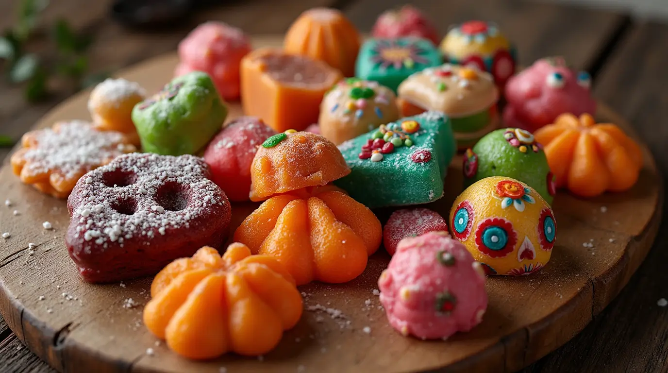 a vibrant display of assorted traditional Mexican candy