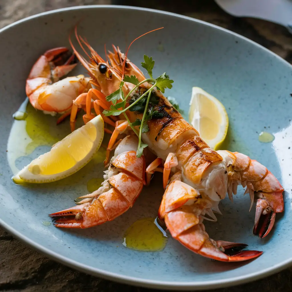 Langoustine: The Luxurious Seafood That Will Elevate Your Dining 3 Plated grilled langoustine with herbs and lemon