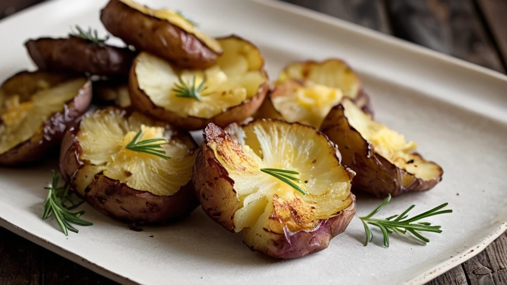 Delicious crispy smashed potatoes with golden edges and creamy centers
