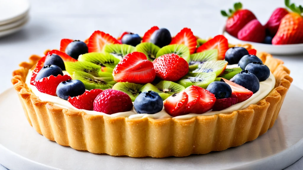 Delicious fruit tart with vibrant fruits and a perfect crust